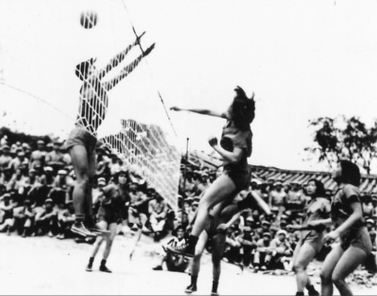 中国人民志愿军体工队在打排球