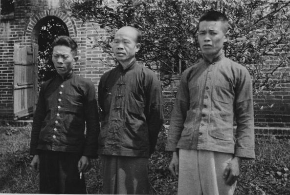 Three faithful workmen at Pingnan, China, 1949